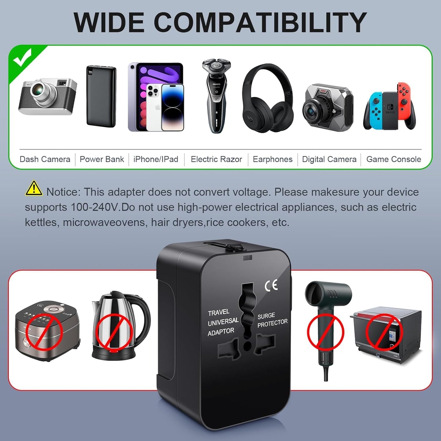 TrioCharger™️ All in One Worldwide Travel Adapter - TrendNest